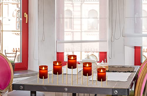 Brkioghte Gold Candlesticks For Pillar Candles Set Of 5 - Neutral Geometric Design For Weddings, Parties, Restaurants, And Bars - Makes A To Your Dear #TOP3