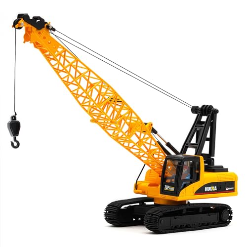 Qcar 1/35 Heavy Duty Construction Metal Crawler Crane, Truck Crane Vehicle Toys for Kids, Outdoor Sandbox Car Toys, Birthday Gift Toddler Boy Kid
