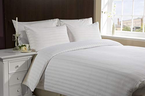 Hachette] 3PC [SATIN STRIPE/SUPER KING SIZE] 400 THREAD COUNT 100% EGYPTIAN COTTON DUVET COVER BEDDING BED SET WITH PILLOWCASES 400TC