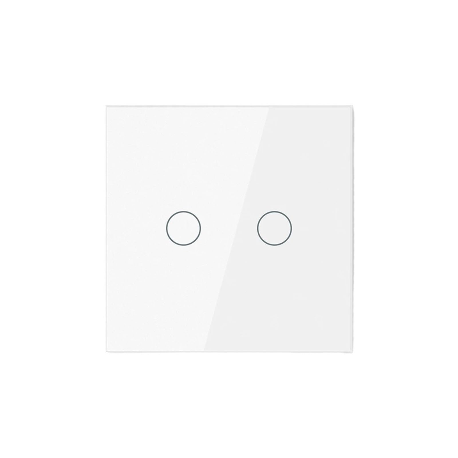 Przełącznik dotykowy 1/2/3-drożny, 2-drożny, bezprzewodowy, neutralny, szklany panel, przełącznik ścienny do schodów (White 2 Gang)