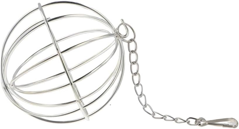 Stainless Steel Rabbit Hay Feeder,Sphere Rabbits Feeding Grass Ball Hanging Feed Dispenser for Bunny Hamster Guinea Pig Rat Chinchilla Pet Supplies