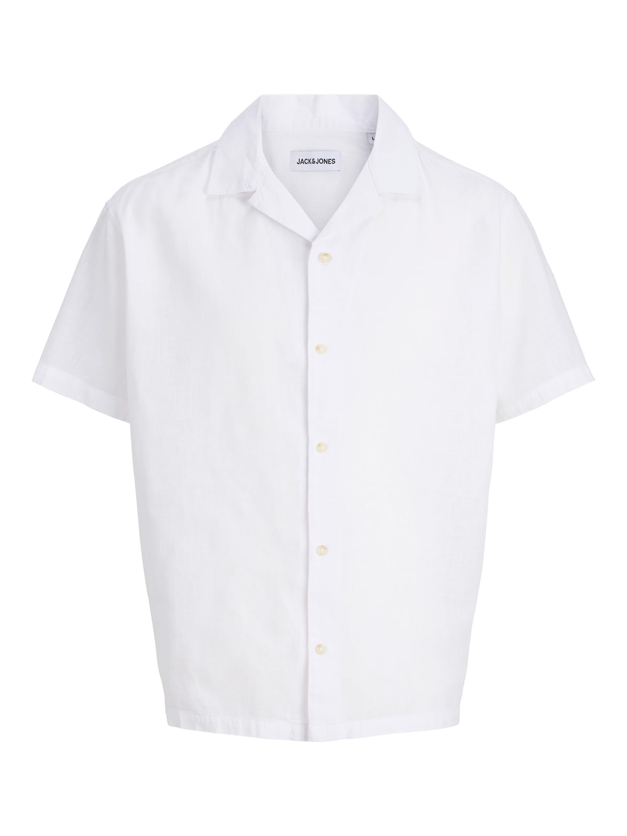 JACK & JONES Shirt Jjesummer Linen Blend Resort-Maglietta SS SN Uomo