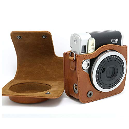Image of ZENKO Protective Camera Case for Instant Mini 90 Leather Bag with Adjustable Shoulder Strap-Brown