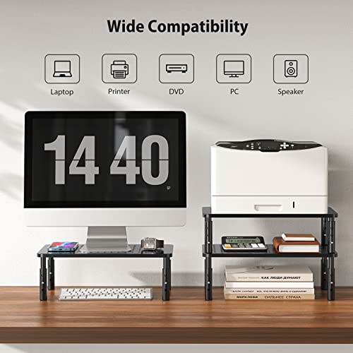 Loryergo Monitor Stand, Monitor Riser 3 Height Adjustable, Laptop Stand Desk With Metal Vented Platform, Computer Stand For Printer, Laptop, Pc Tower, Laptop Stand For Office & Home #TOP4