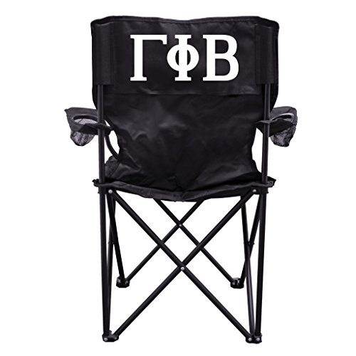 VictoryStore Gamma Phi Beta - Silla de camping plegable negra con transporte B