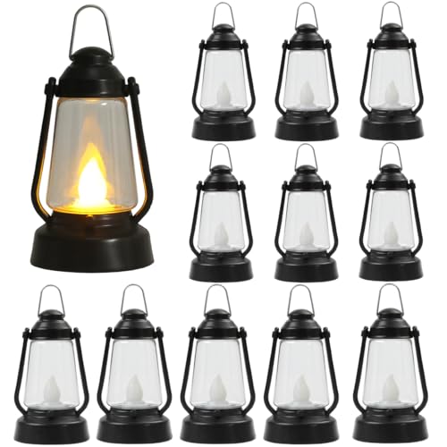12 Pcs Mini Vintage Lantern Decor LED Small...
