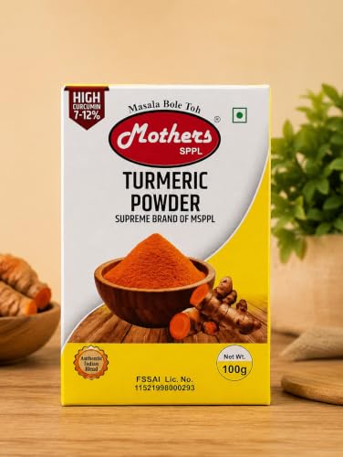 Image of MOTHERS SPPL Turmeric Powder 100gm Pack of 3 Pure, Fine-Ground Haldi with Bright Natural Yellow Colour & Rich Aroma Essential Haldi Powder for Everyday Indian Cooking