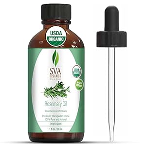 SVA Organics Rosemary Essential Oil 1 Oz Pure & Natural for Skin, Face, Hair Care, Aromatherapy, Diffuser, Hair Growth, Conditioner