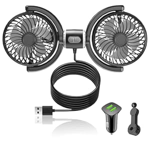 Fogari CZSTFS-01 Auto USB Ventilator Rücksitz Schwarz