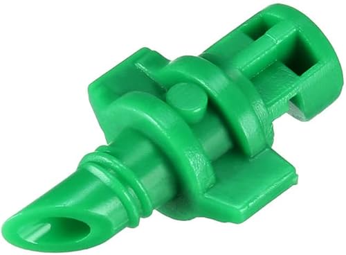 Miniatura 4 de uxcell Micropulverizador de chorro de ventilador, 180 grados de refracción atomizado gotero hidropónico riego de jardín, 50 piezas (verde)