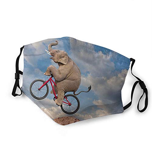 Verstellbarer Mundschutz für Kinder, mit Filter, Mountainbike, Elefant, Reitrad, wiederverwendbar, Anti-Staub-Gesicht