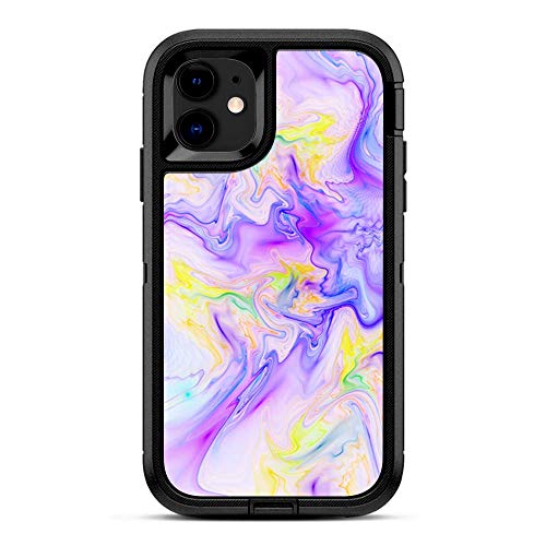 Skins for Otterbox Defender Case for iPhone 11 Skin Decal Vinyl Wrap - Decal Stickers Skins Cover - Pastel Marble Resin Pink Purple Swirls