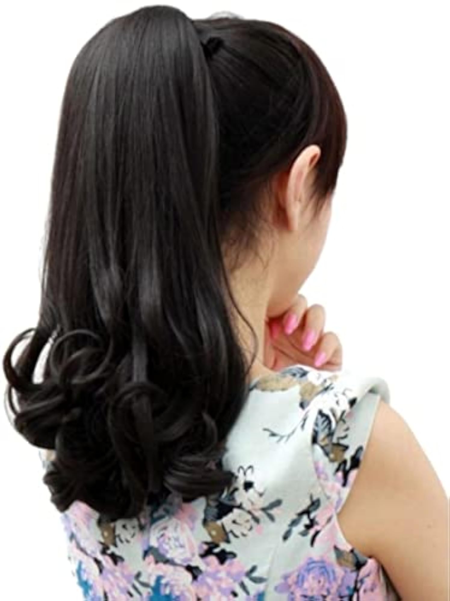 Short Hair Clutcher Ponytail Wig, Natural Black