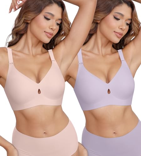 Image of DEANGELMON Bras for Women No Underwire Wireless Push Up Bras - Seamless Full Coverage Bralettes Comfortable Everyday Bra
