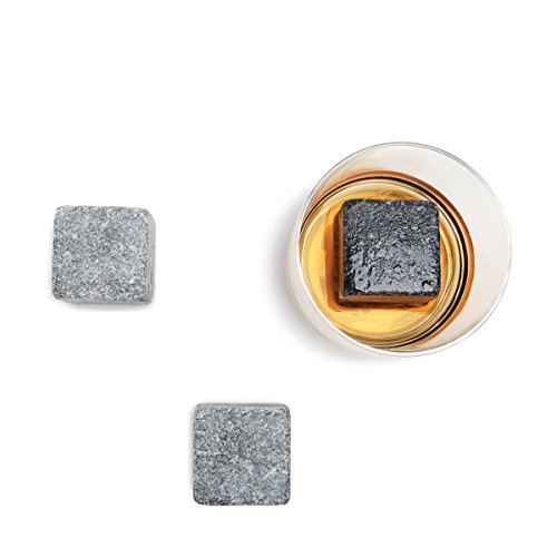 Original Whisky Stones MAX By Teroforma – Handcrafted Natural Large Soapstone Beverage Chilling Cubes (Set of 2)