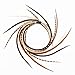 Feather Hair Extensions – Five Natural Dark Brown and Blonde Mix Feathers, all bonded together, ranging from 4 to 6 inches in length, with salon quality, includes two silicone micro beads