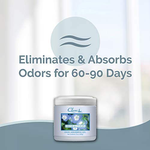 Clear Air Odor Absorber Gel - Air Freshener - Absorbs And Eliminates Odors In Bathrooms, Cars, Boats, Rvs & Pet Areas - Made With Essential Oils - Fresh & Clean Scent - 15 Ounce - 2 Pack #TOP1