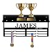 Personalized Metal Medal Hanger Display Trophy Shelf, Custom Sports Medal Display Rack, Trophy Medal Display Rack with Shelf, Medal Holder and Trophy Display, Easy to Install Wall Mount