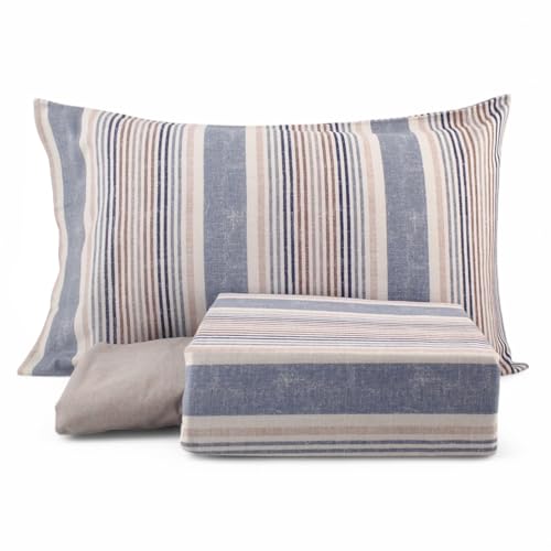 Bassetti Completo letto in flanella MATRIMONIALE articolo 16671 beige P410 variante come foto + tavoletta profumo biancheria per armadi by biancocasa