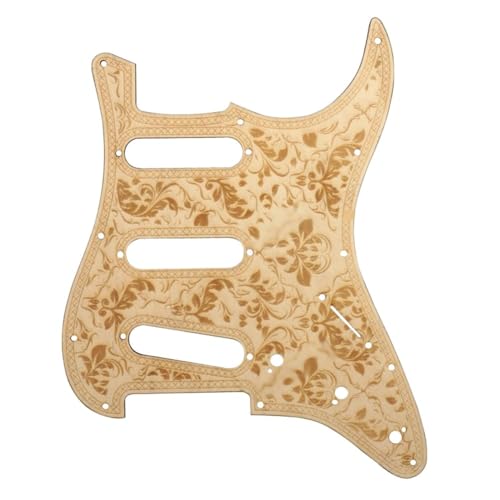 ZYNCUE Golpeador de madera de 11 agujeros para guitarras eléctricas estilo ST, placa de arañazos con...