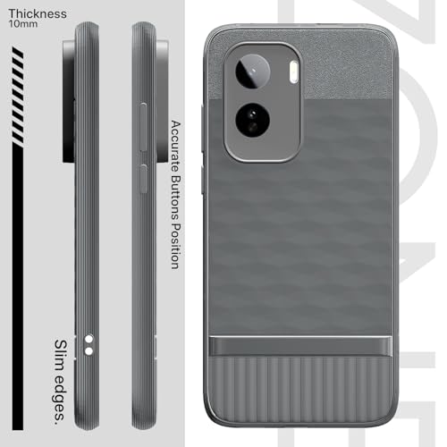 Image of Pikkme Back Cover for Vivo T5 Pro 5G Camera Protection 3D Hexa Cube Design Silicone Protective Bumper Case (Grey)