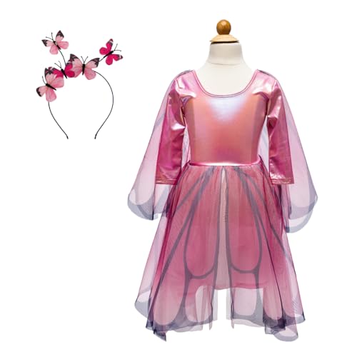 Disfraz completo vestido mariposa con alas rosa miniatura 4