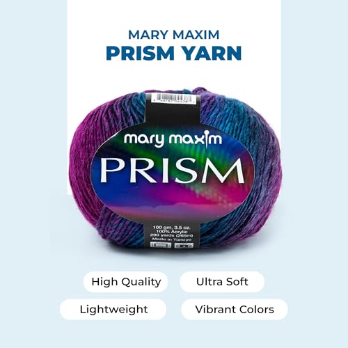 Image of Mary Maxim Prism Yarn, Acrylic Multicolor DK Yarn, 290 Yards, Wild Berries | Ombre Yarn, 3 Weight, Machine Wash, For Knitting and Crochet, Create Baby Items, Blankets, Afghans, Clothing Variegated Yarn