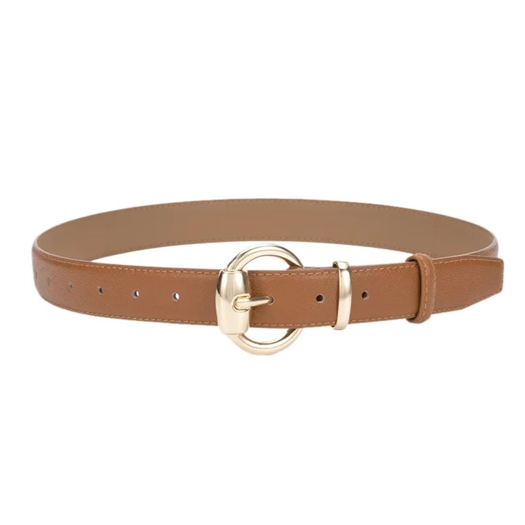 Cinturón de piel auténtica para mujer, con hebilla, retro, casual, para pantalones y vestidos