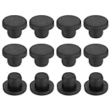 QUARKZMAN 35 Stück Silikon Lochstopfen 12mm Schwarz Hochtemperatur T Typ Gummi Stopfen Für 11.3-12.05mm Loch wasserdichte Feste Knopfloch Endabdeckungen Für Rohrlöcher