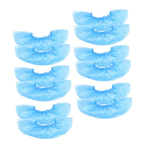 NAMOARLY 100pcs Rain Shoe Protector Blue Non- Shoe Cover Pe Shoe Cover or Shoe Protectors with T-buckle