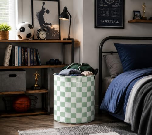 Image of Large Laundry Basket Canvas Storage Bins Baby Nursery Hamper for Boys and Girls Toy Box Gift Baskets for Home,Office,Home Decor