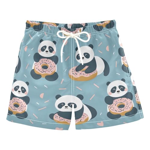MFTJYO Boys Swim Trunks Swim Shorts Cute Panda Donut Pattern Toddler to Little Kid Bathing Suit Swimsuit Quick Dry 3-14T Toddler Boy Swimwear Multicoloured