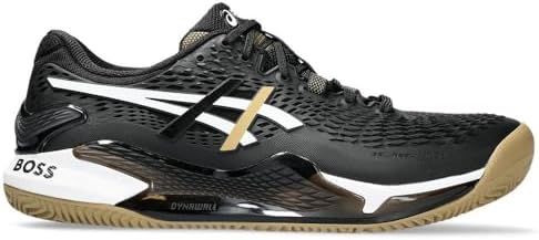Asics-GEL-RESOLUTION 9 CLAY Men's Tennis Shoes-Black And Camel-MEN