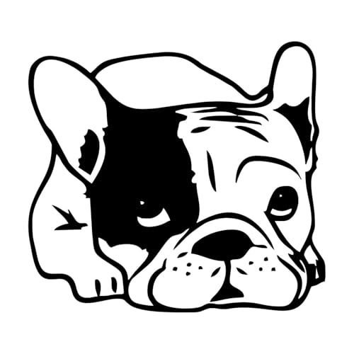 Adesivo cane razza Bulldog Francese mod. 4 Prespaziato colore nero cm. 15
