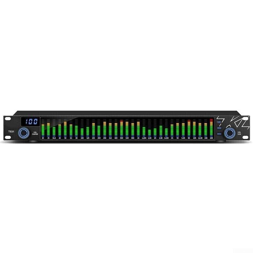 Eawfgtuw 31-band Grafico Digitale Equalizzatore Musica per SPECTRUM Analyzer, Per Home KTV, Interfacce Multiple, Elaborazione, LED per Indicazione SPECTRUM