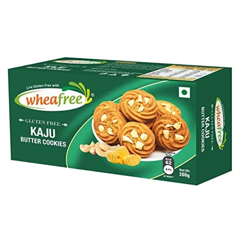 Image of Wheafree Gluten Free Kaju Butter Cookies 200g | No Maida | Tasty, Crunchy and Flavoured Cookies | Best Teatime Snacks |