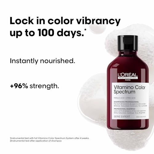 Image of L'Oreal Professionnel Vitamino Color Spectrum Shampoo for all colored hair 300 ml | The first color-care technology with Ferulic acid + Citric acid| locks in day 1 color vibrancy.