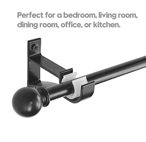 4 Pack Heavy Duty Curtain Rod Bracket Single Curtain Rod Holders For 0.8 To 1 Inch Drapery Rod Sturdy Curtain Rod Hooks For Living Room Bedroom Bathroom Black #TOP5