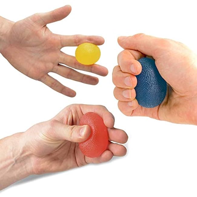 The Friendly Swede Stress Balls for Adults - 3 Squeeze Balls for Hand Therapy, Stress Relief & Strength; 3 Resistance Levels