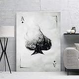 MINGYANMAO Tableau Toile Decoration 50 * 70cm Carta da gioco bianca nera Bar...