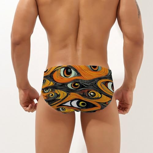 African Eyes Peeping Mens Swim Briefs Bikini Sexy Low Rise Trunks Swimsuit Bathing Suit Beach2