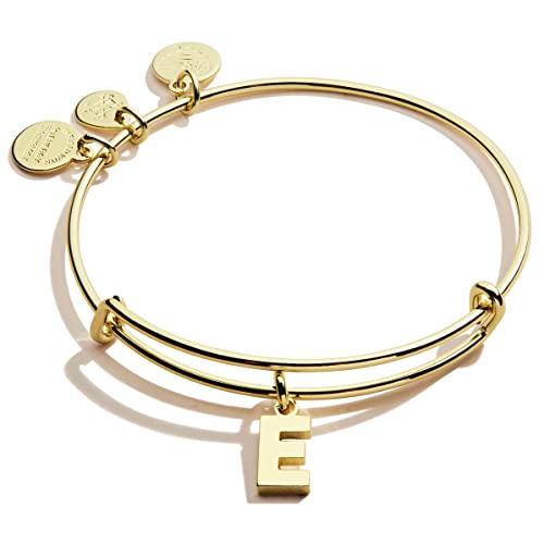 Image of Alex and Ani Expandable Bangle for Women, Initials A to Z Letter Charms, Shiny Finish, 2 to 3.5 in