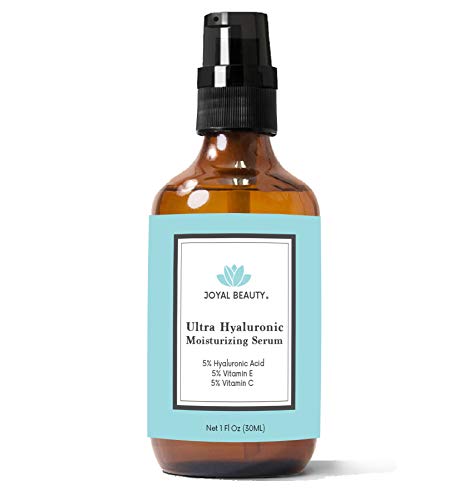 Joyal Beauty - Siero ultra acido ialuronico con vitamina C, vitamina E, amelide Best Natural Organic - Siero idratante per la pelle del viso per una pompa più fresca e un look più giovane