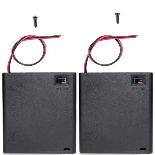 4x AA Battery Holder with Lead Wire and Cover