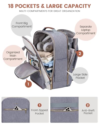 Image of LOVEVOOK 40L Travel Backpack for Women & Men, Airline Approved Carry On Luggage with 3 Packing Cubes, TSA Overnight Bags, Waterproof Personal Item Bag, Weekender Essentials Backpacks fits 17 inch Laptop