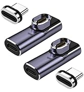 thunderbolts3対応 マグネット USB-C to USB-Cアダプター、「L字型 2枚入り 2022年 サンダーボルト3対応 磁気 Type-C 変換、PD 100W急速充電 40G...