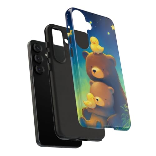 Coque Samsung S25 Plus Ours et Canard Cadeau idéal design étoilé bleu