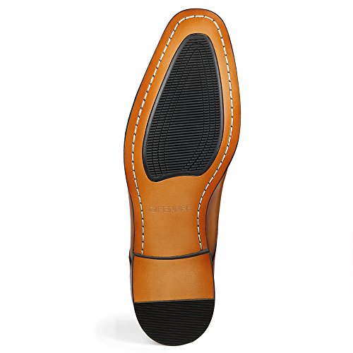 Image of GIFENNSE Mens Dress Shoes Oxford Lace Up Handmade Leather Classic Formal Oxfords Shoes for Men