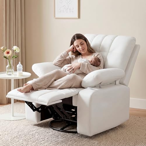 AILEEKISS Nursery Glider Recliner with Swivel & Recline