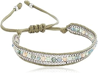 Amazon Brand-HIKARO Handwoven Boho Crystal Beads Bracelet for Women Girl Adjustable Size Bracelet Gift for Women Girl